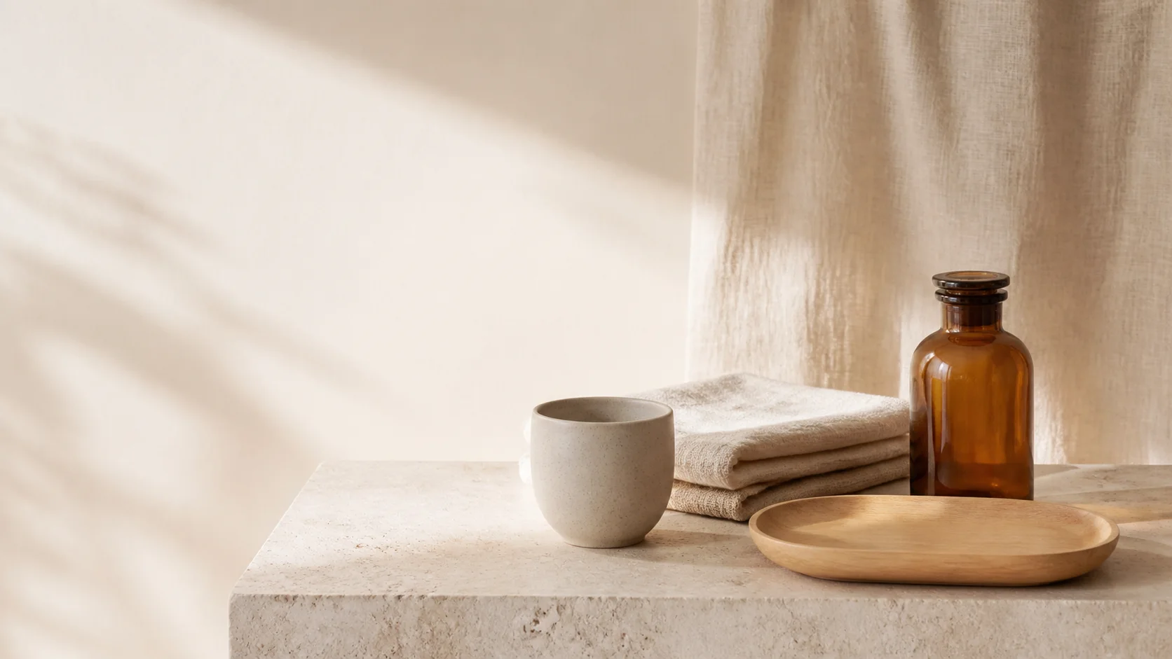 A calm arrangement of everyday home goods
